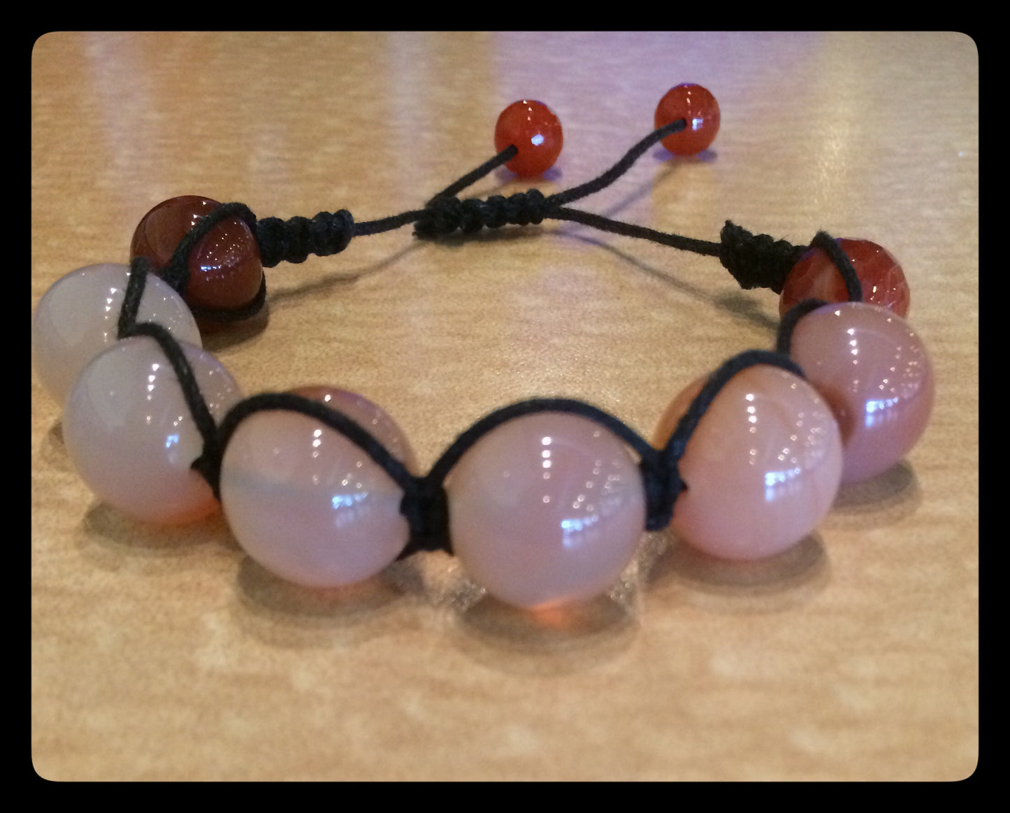 Zen - Agate and Carnelian Shamballa Bracelet
