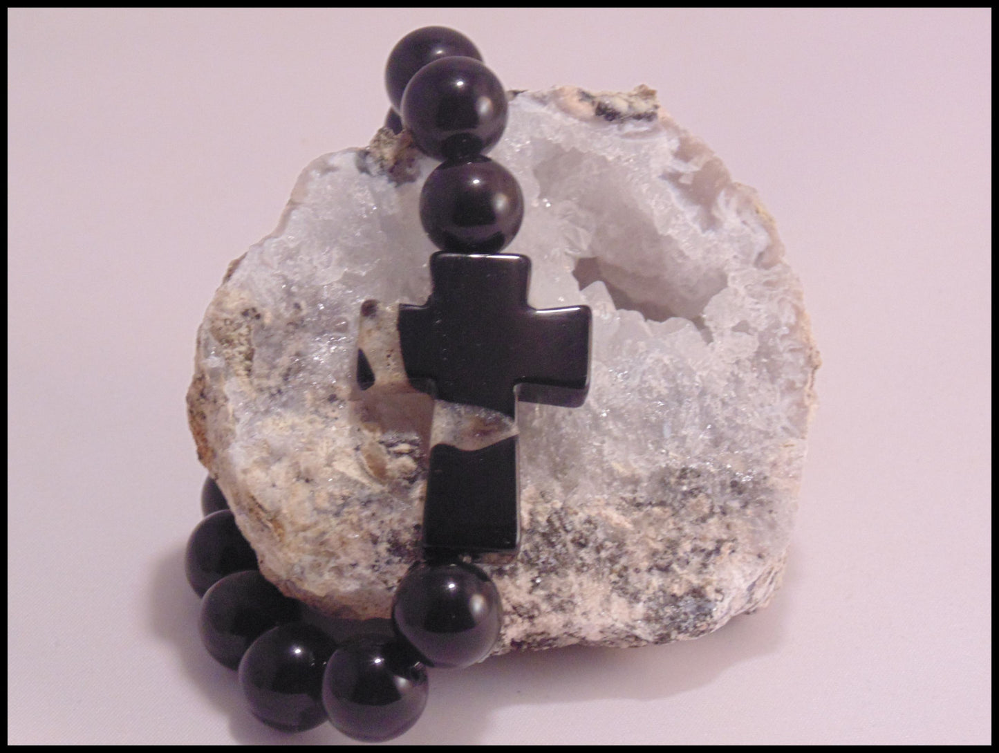 Atlas - Obsidian & Black Onyx Cross Bracelet
