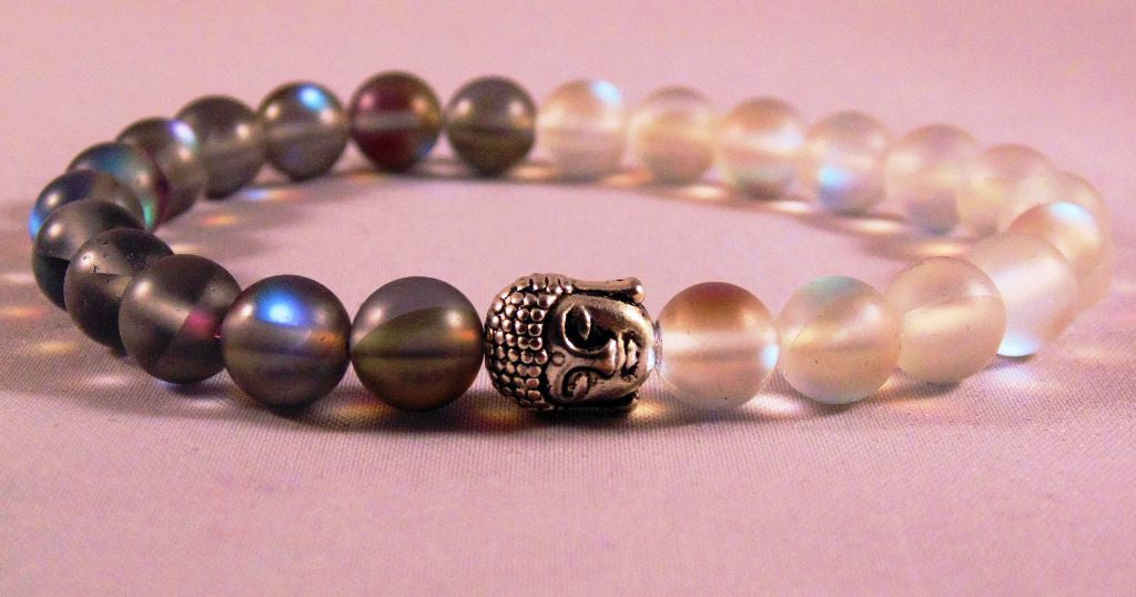 Fidelis Collection - Ying Yang Quartz and Pewter Buddha Bracelet